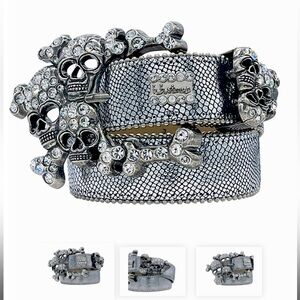 Bb Simon Silver skull pile 213 style men’s brand new bb belt